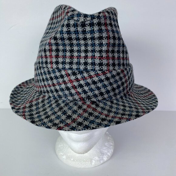 Vintage Biltmore Canada Houndstooth Tweed Fedora Hat Men's Size 7 1/4 Gray - Picture 7 of 12